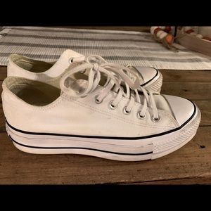 Converse white platform.